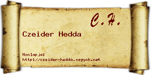 Czeider Hedda névjegykártya
